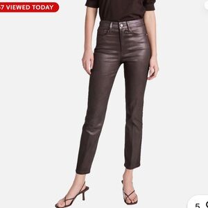 Frame Le Sylvie Slender Straight Denim Coated Jeans